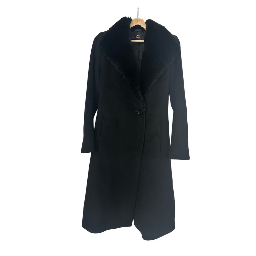 Cinzia Rocca long black fur coat - Size 2 - MINT